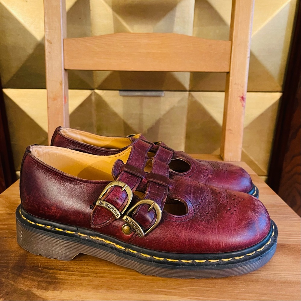 Dr. Martens Burgundy Leather Sandals